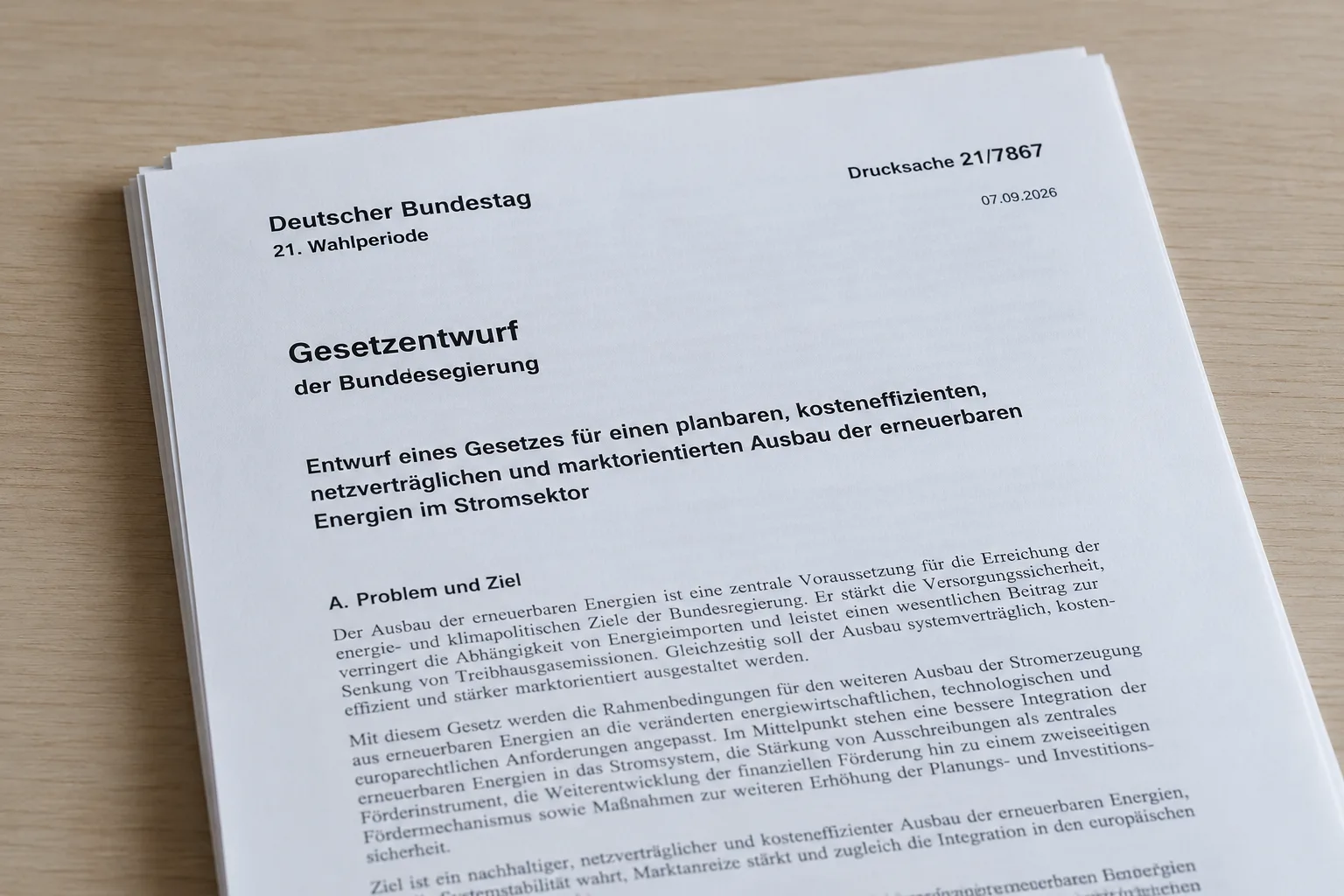 Gesetzesentwurf zum EEG 2027