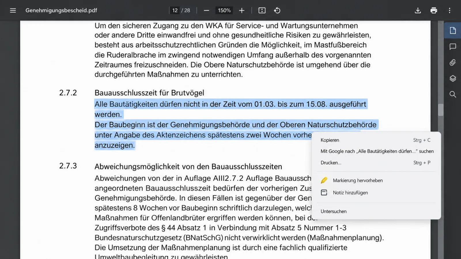 KI in der Windpark-Projektierung, BimschG Genehmigungsbescheid